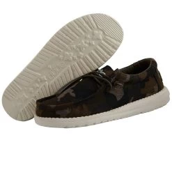 Heydude Toddler Hey Dude Linen Camo Wally Casual Shoe