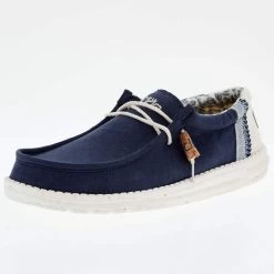 Heydude Men's Hey Dude Wally Linen Natural Navy