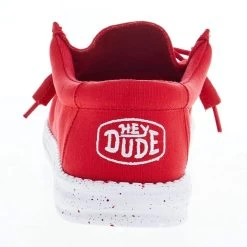Heydude Men's Hey Dude Wally Slub Red Canvas Casual Shoe 8 Heydude Men's Hey Dude Wally Slub Red Canvas Casual Shoe -Heydude 40009 610 04