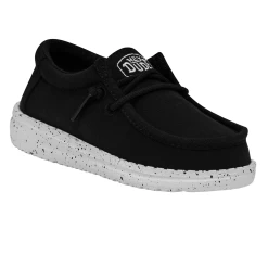 Heydude Hey Dude Wally Toddler Slub Canvas Black -Heydude 40029 001 WALLYTODDLERSLUBCANVAS BLACK RIGHTANGLE