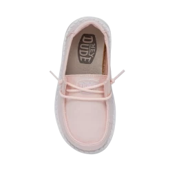 Heydude Hey Dude Wendy Toddler Slub Canvas Pink -Heydude 40144 680 WENDYTODDLERSLUBCANVAS PINK RIGHTTOP